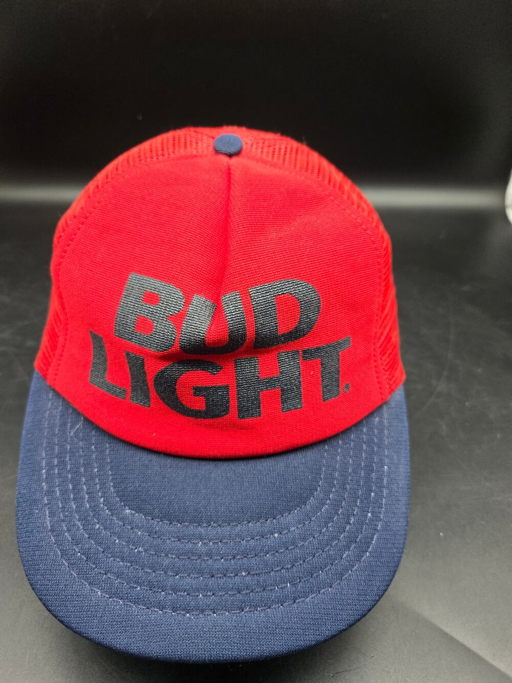 Bud Light Beer Mesh Trucker Snapback Hat Red Blue Adjustable Cap Vintage Style